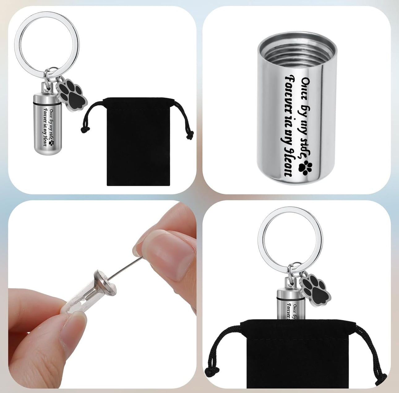Pet Ashes Keyring - Stainless Steel