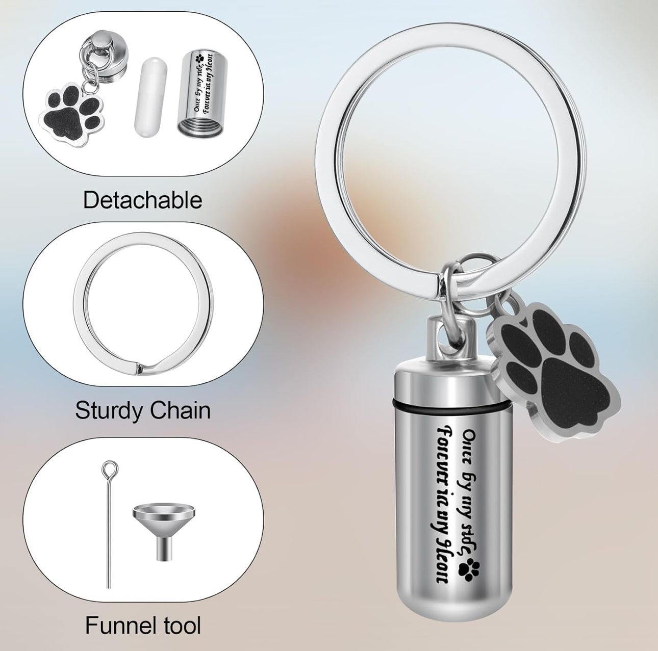 Pet Ashes Keyring - Stainless Steel